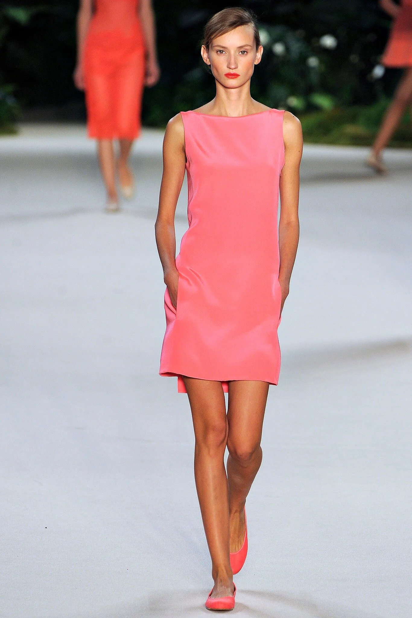 Akris Backless Sleeveless Dress in Coral