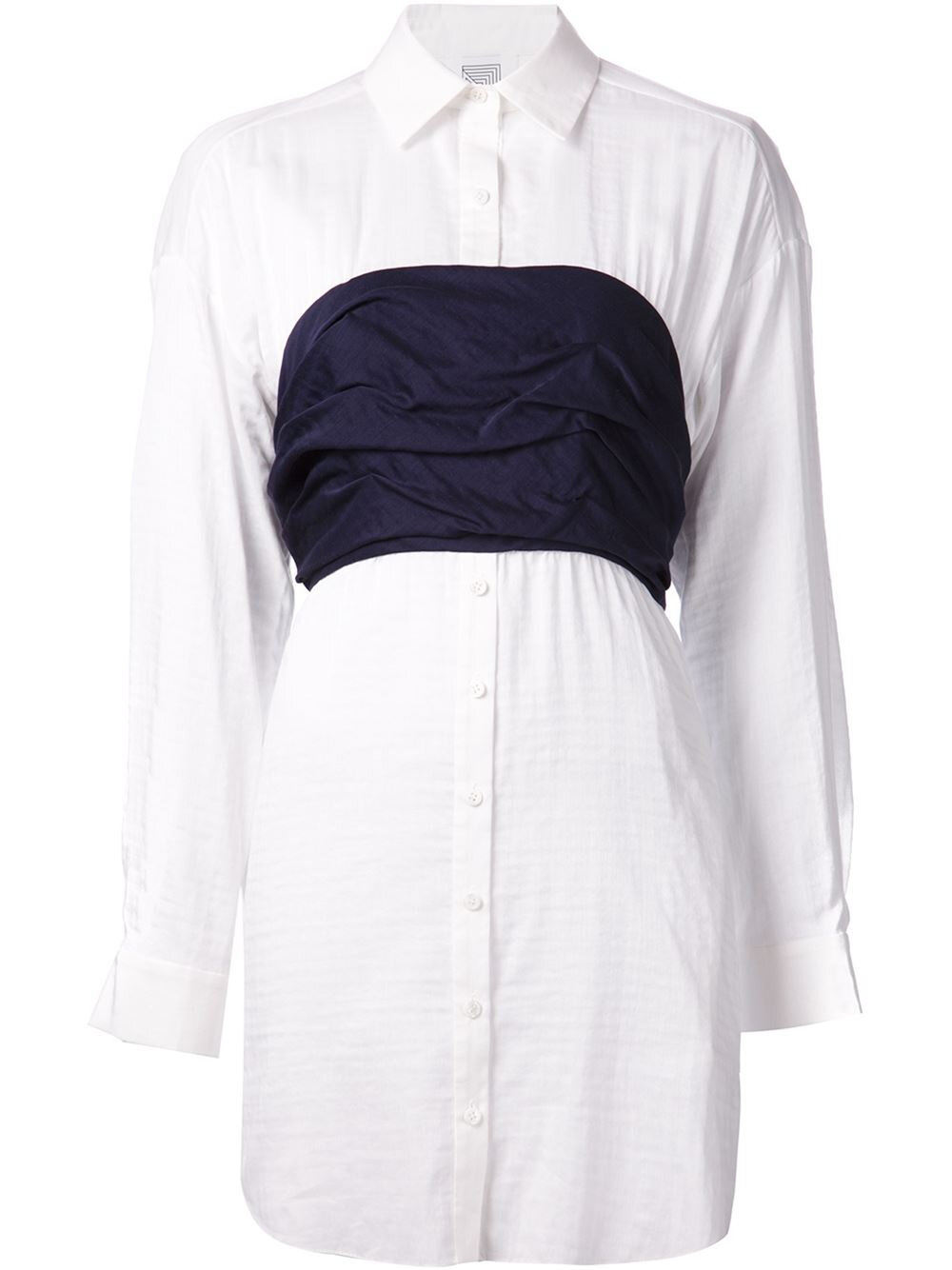Rosie Assoulin Banded Long-Line Blouse in White.jpg