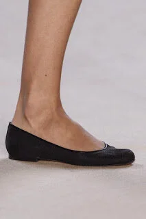 Walter Steiger for Akris Satin Ballet Flats in Nude