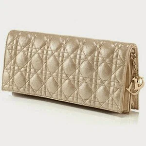 Christian Dior Lady Dior Clutch in Gold