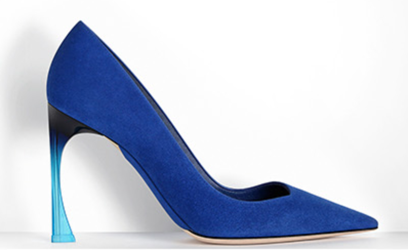 Christian Dior Graded Heel Pumps in Blue Suede Calfskin