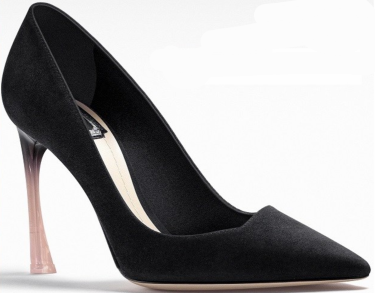 Christian Dior Graded Heel Pumps in Black Suede Calfskin