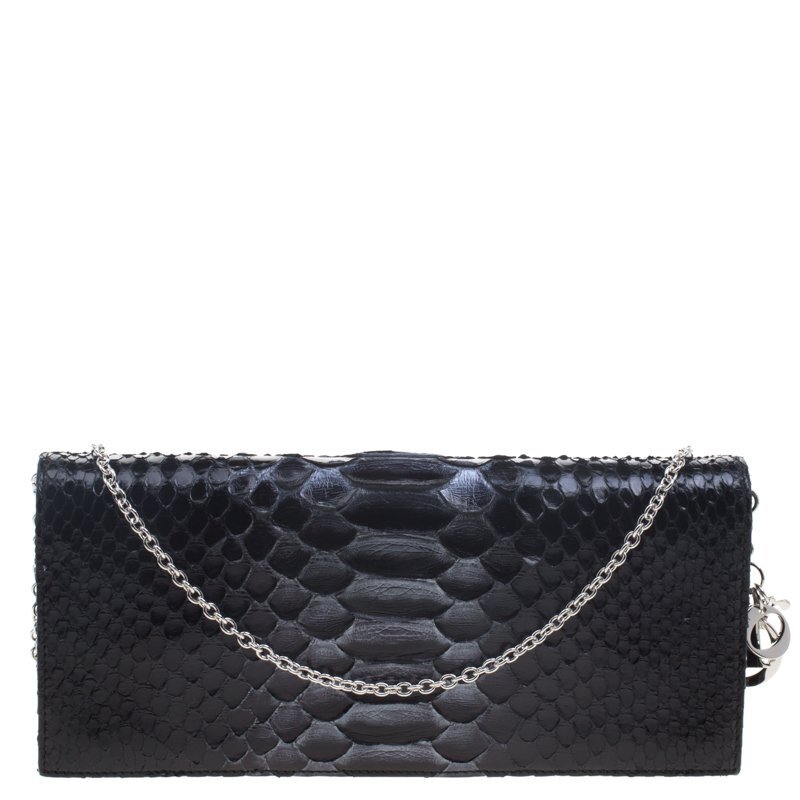 Christian Dior Python Chain Clutch in Navy — UFO No More