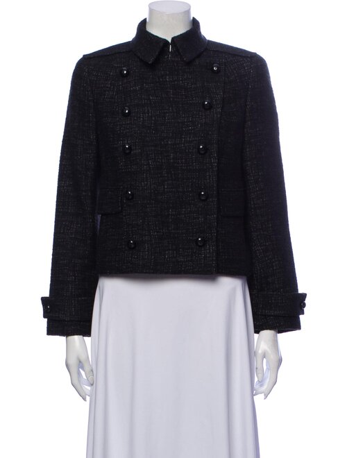 Akris Double-Breasted Tweed Pattern Jacket in Black — UFO No More