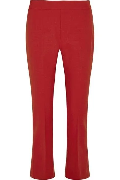 Max Mara Cropped Stretch-wool Trousers