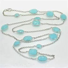 Heavenly Necklaces Gemstone Necklace in Aqua Chalcedony