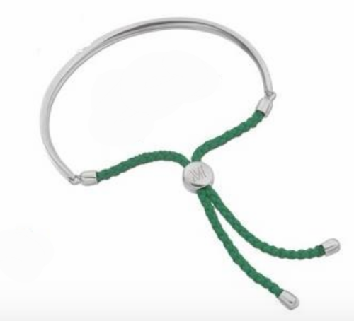 Monica Vinader Fiji Mink Bracelet in Green/Silver