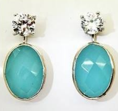 Heavenly Necklaces Detachable Drop Earrings in Aqua Chalcedony