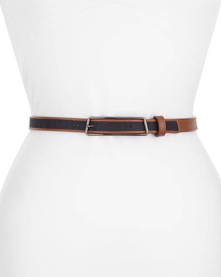 Akris Leather & Horsehair Belt in Navy/White — UFO No More