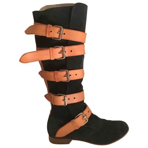 Vivienne Westwood Pirate Boots in Black Suede:Tan.jpg