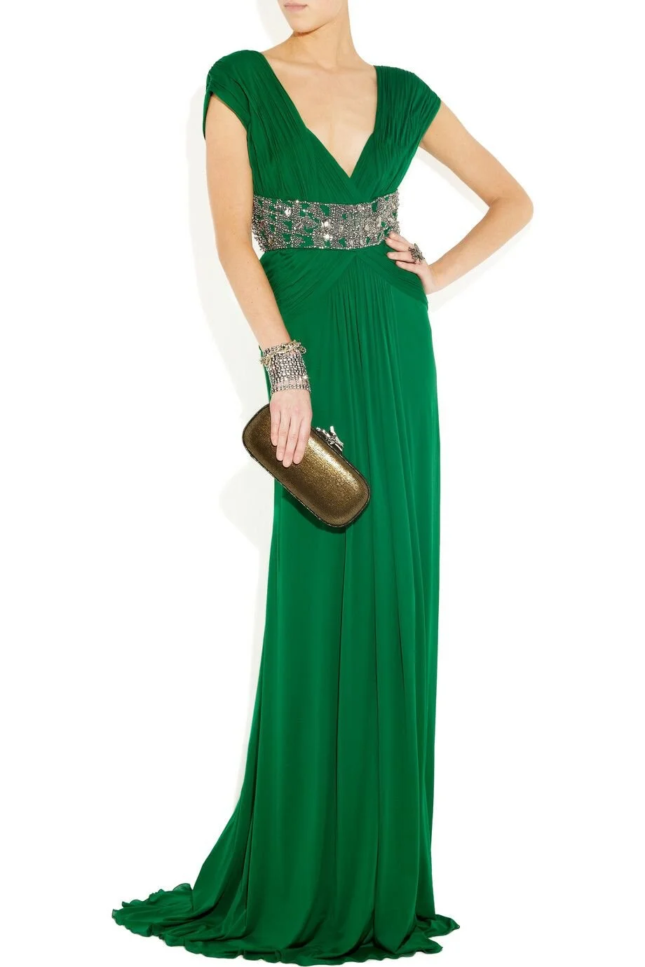 Roberto Cavalli Embellished Satin-jersey Gown