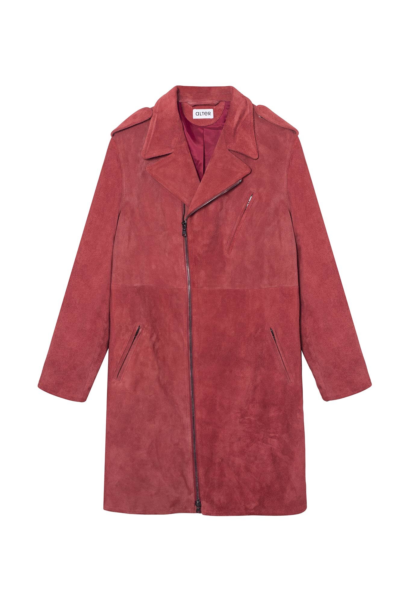 Alter Designs Long Jacket in Red Suede Leather.jpg