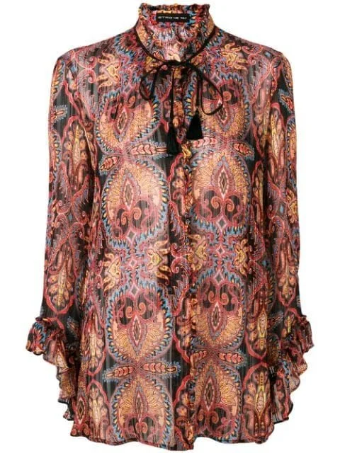 Etro Ruffle Trim Printed Blouse