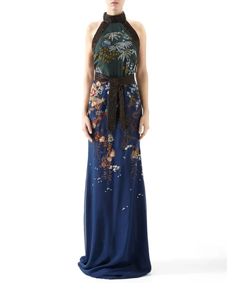 white christmas dresses Gucci Runway Chiffon Pleated Gown 2020