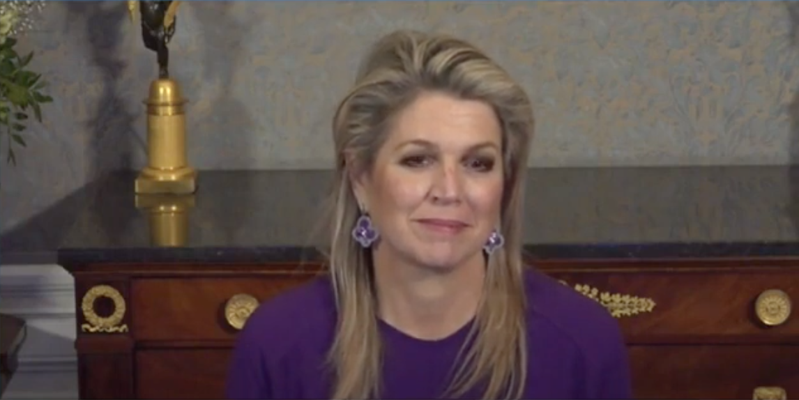 Queen Maxima takes part in a digital panel discussion at World Economic Forum