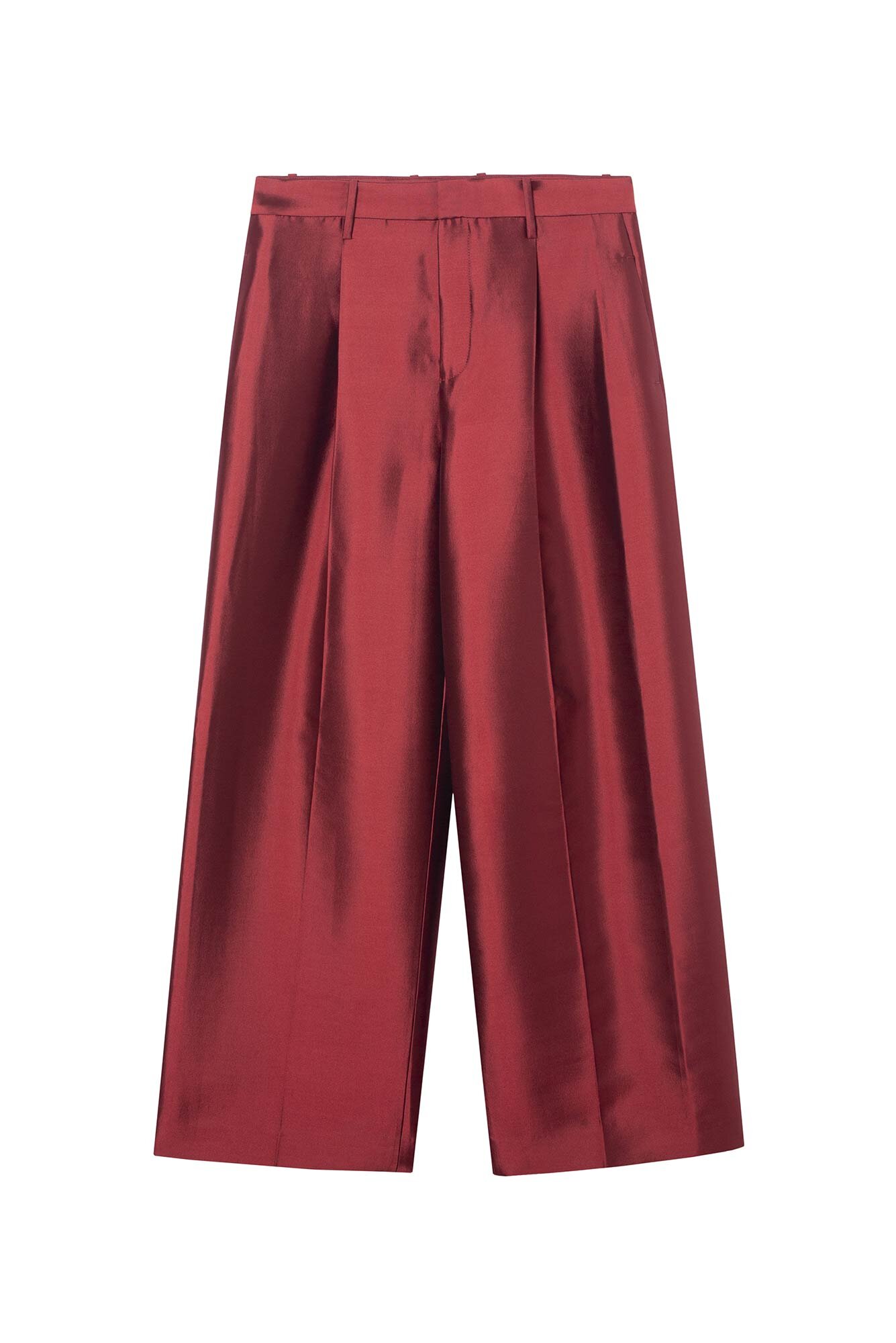 Alter Designs Silk Wide-Leg Trousers in Red Lamé.jpg
