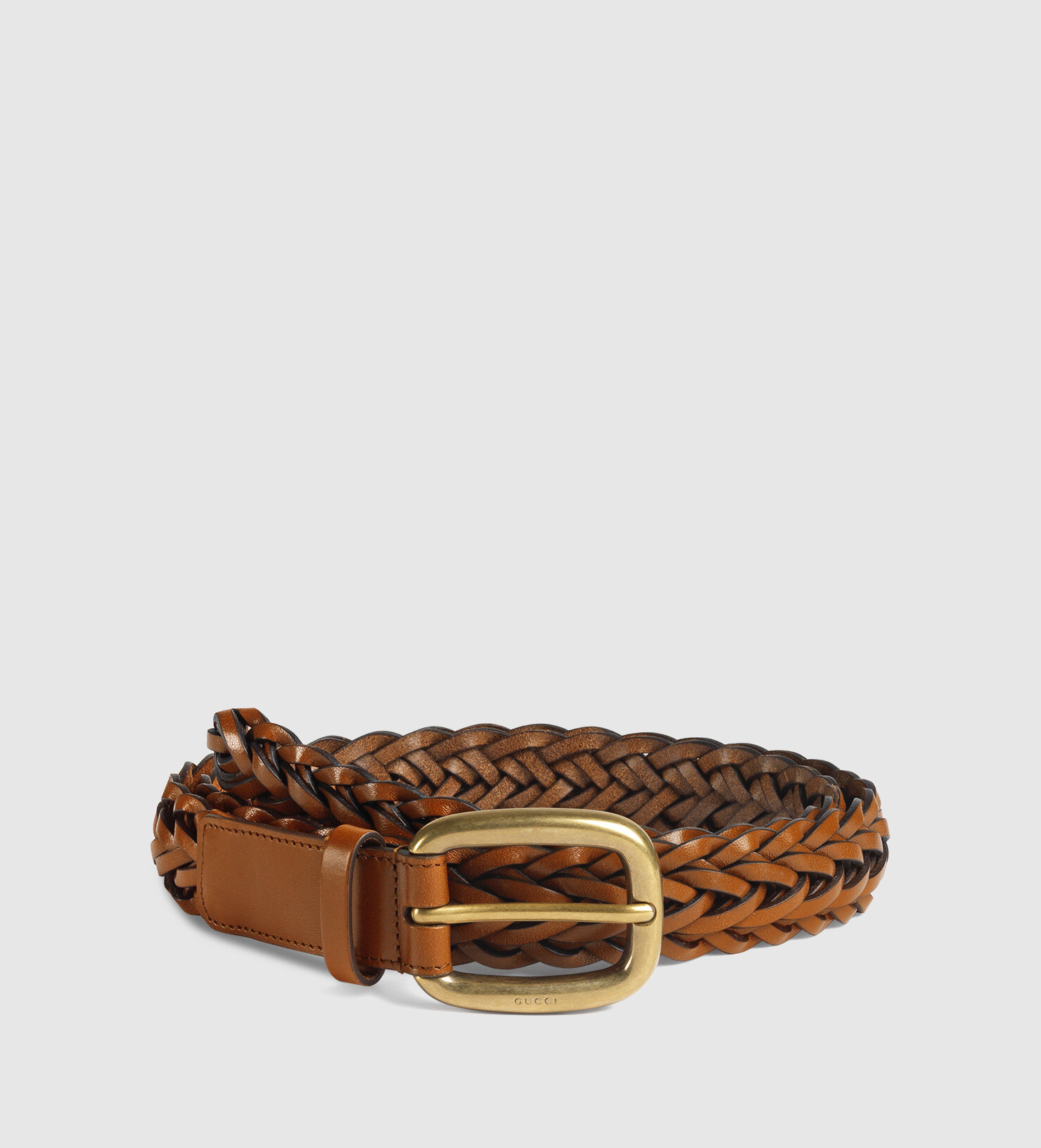 Gucci Hand-Braided Leather Belt in Brown.jpg
