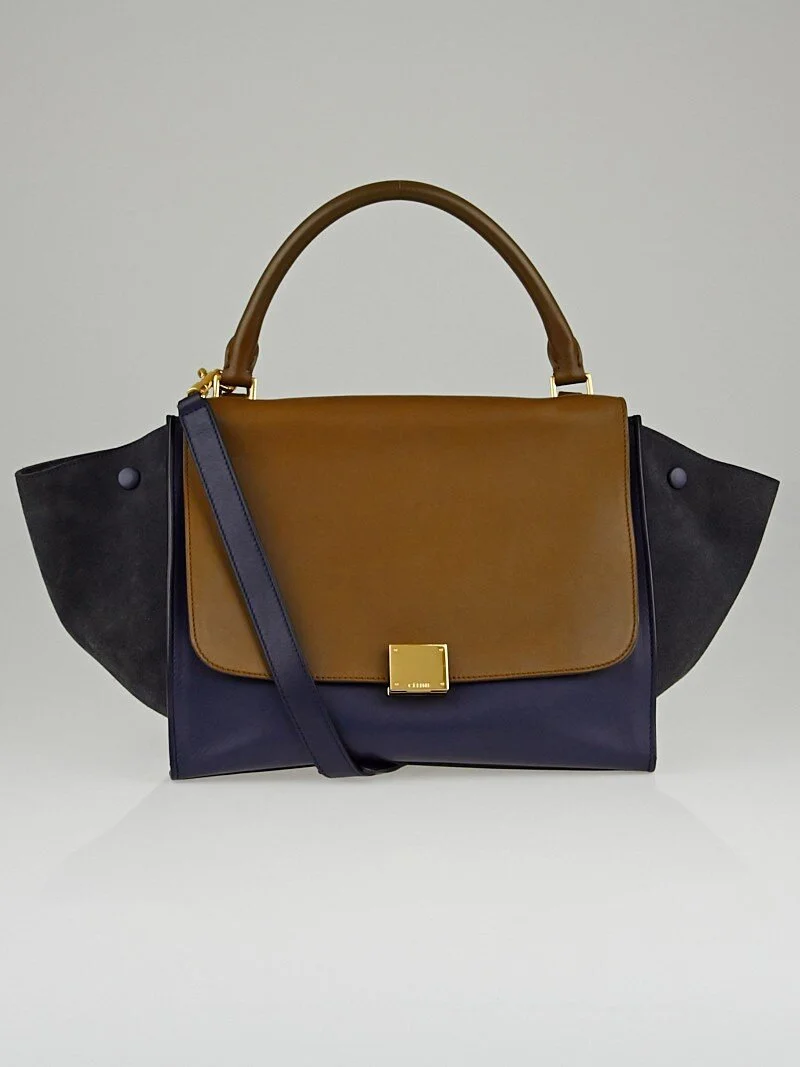 Céline Trapeze Bag in Navy/Tan/Graphite