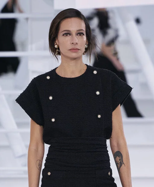 Chanel Wool Button Top in Black