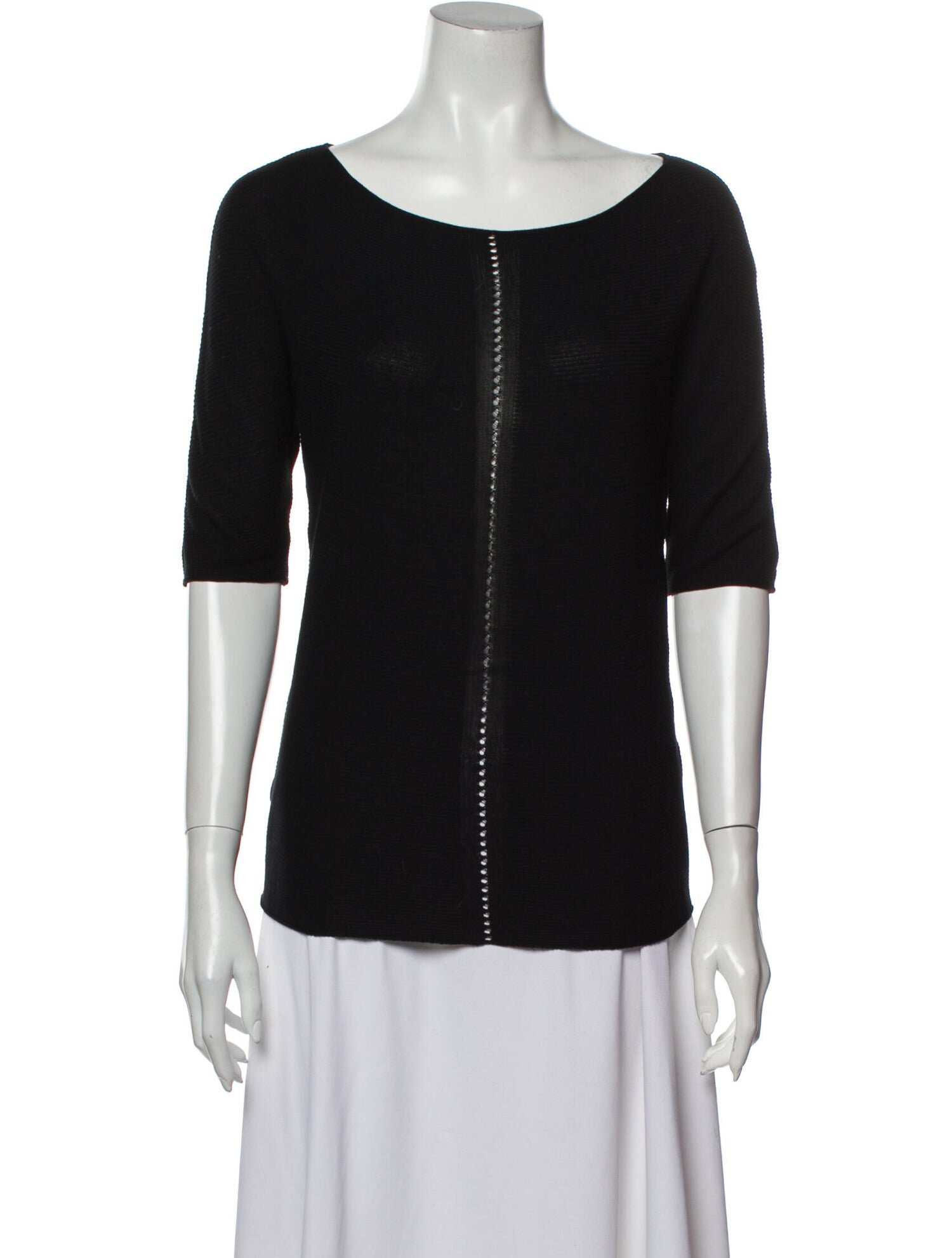 Giorgio Armani Scoop Neck Sweater in Black
