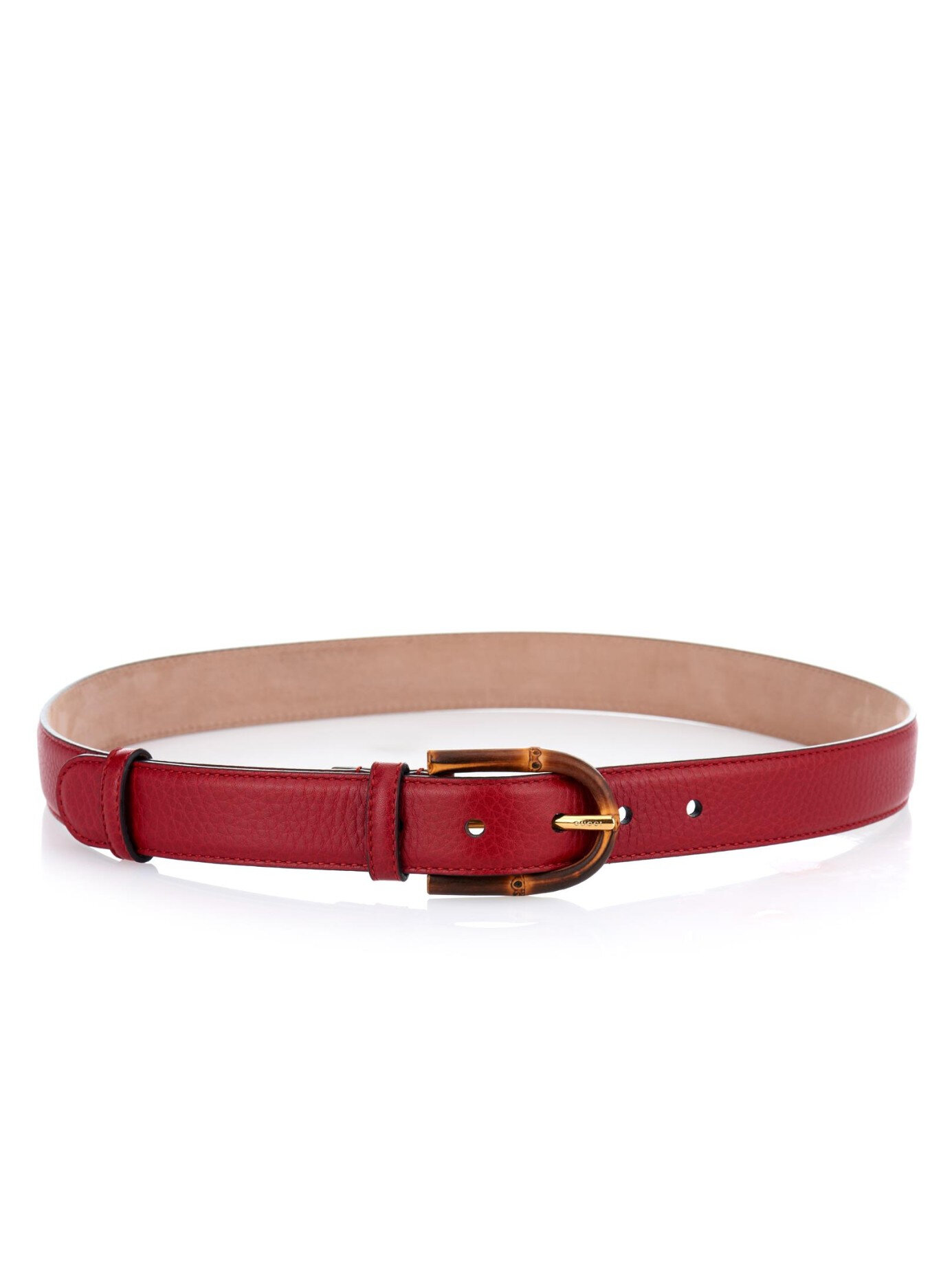 Gucci Bamboo-Buckle Leather Belt in Dark Red.jpg