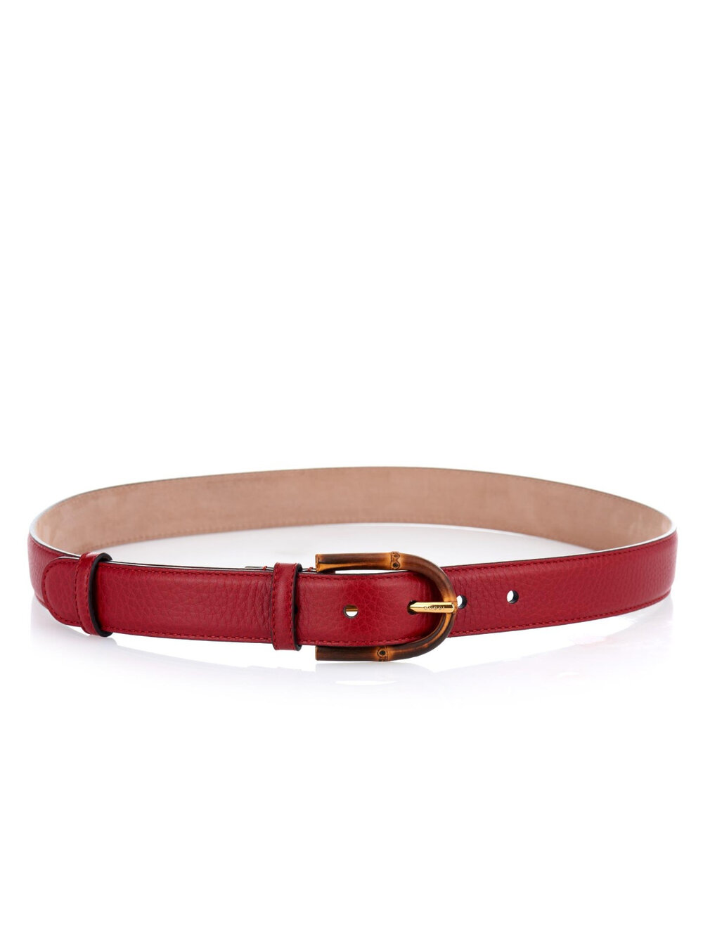 Gucci Bamboo-Buckle Leather Belt in Dark Red — UFO No More