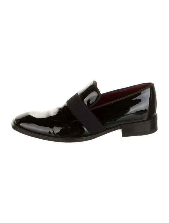 Céline Patent Leather Loafers with Contrast Band in Black.jpg