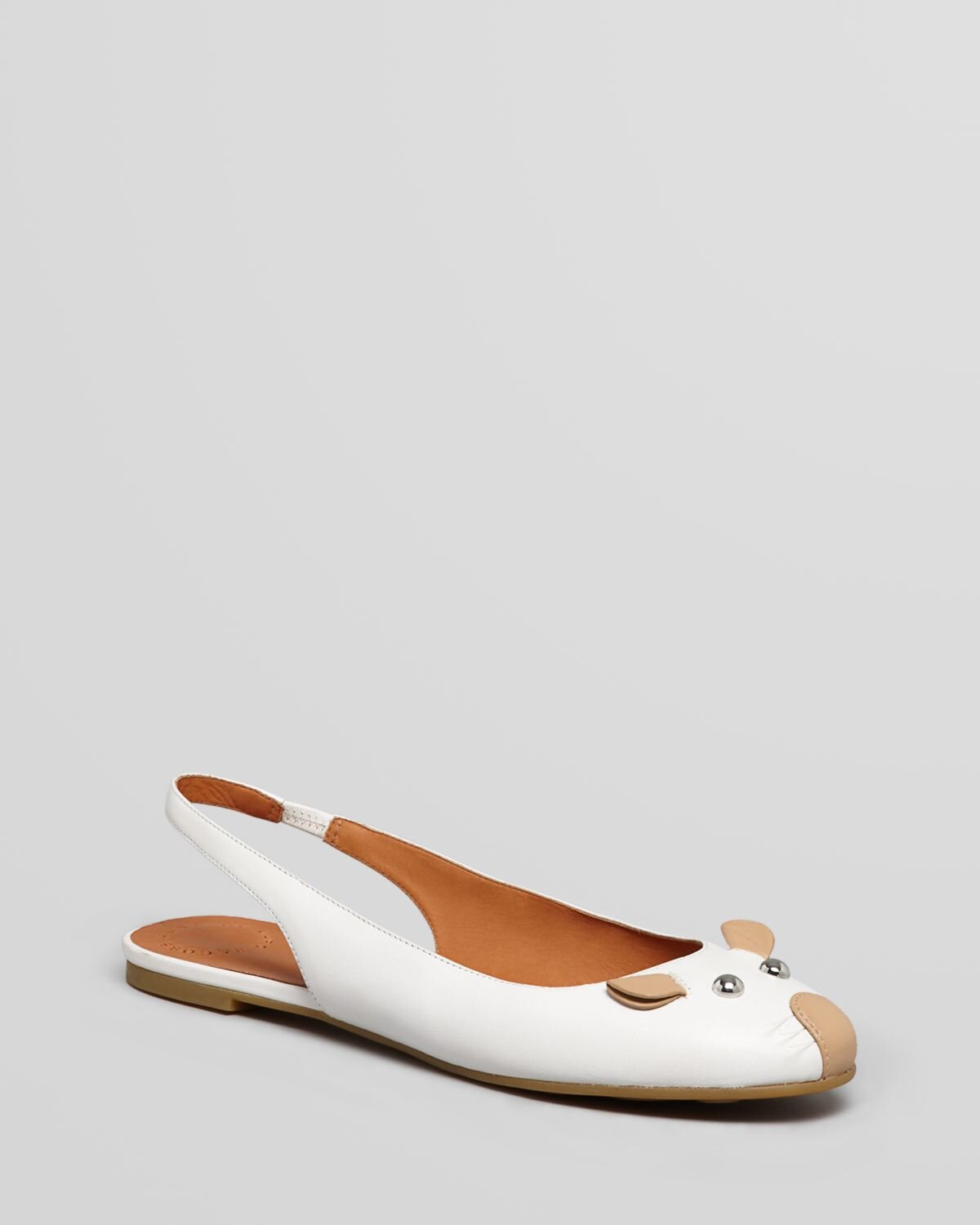 Marc By Marc Jacobs Mouse Slingback Flats in White.jpg