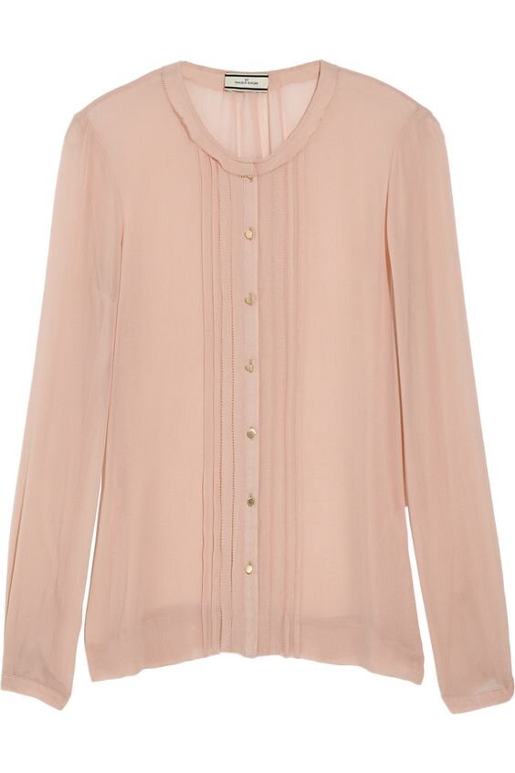 By Malene Birger Isalla Silk-Chiffon Blouse in Blush