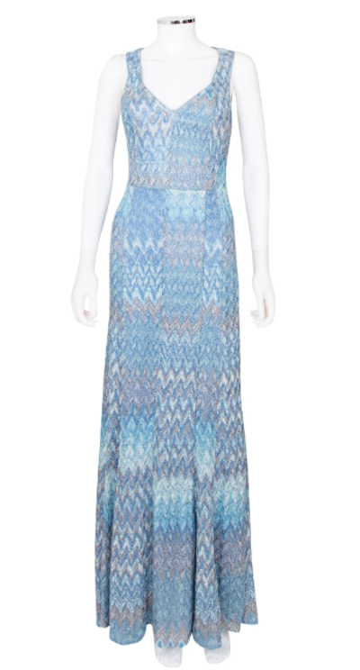 Missoni Metallic Knit Maxi Dress in Blue.png