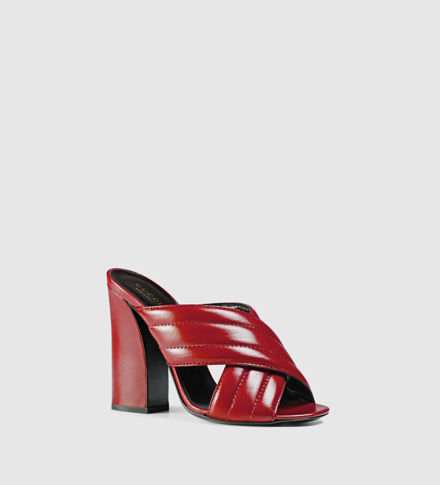 Gucci Sylvia 110 Mules in Hibiscus Red Leather — UFO No More
