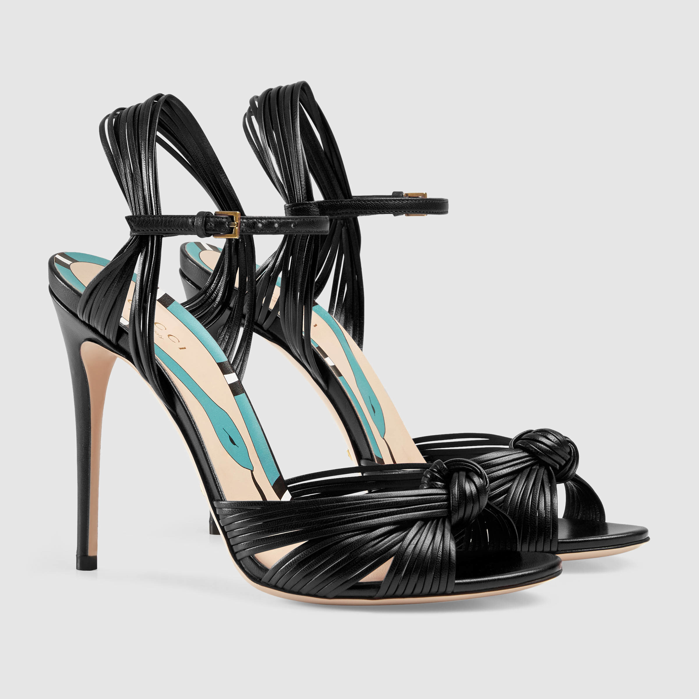 Gucci Allie Leather Knot Sandals in Black.jpg