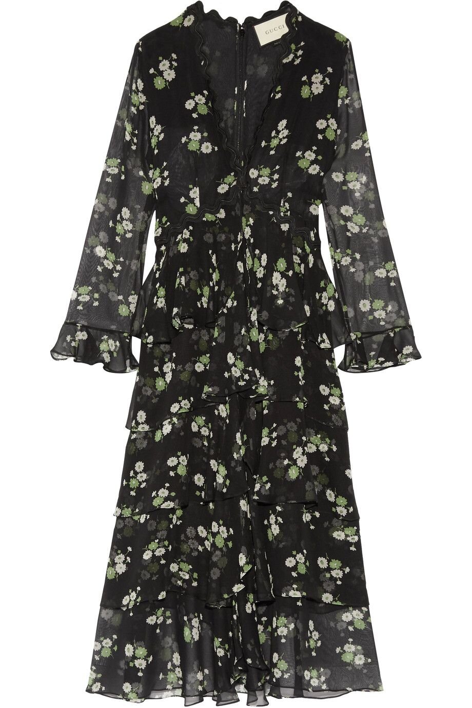 Gucci Daisy-Print Tiered Silk Dress.jpg