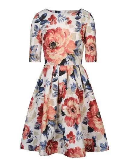 Marta Ferri Floral A-Line Dress