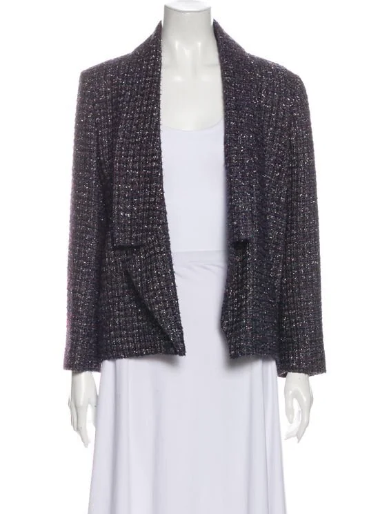 Chanel Tweed Open-Front Jacket