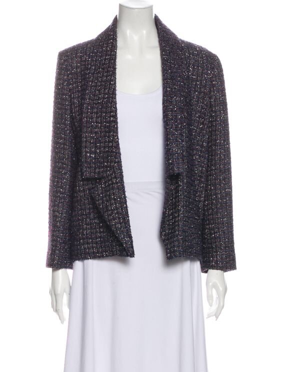 Chanel White Contrasting Tweed Jacket — UFO No More