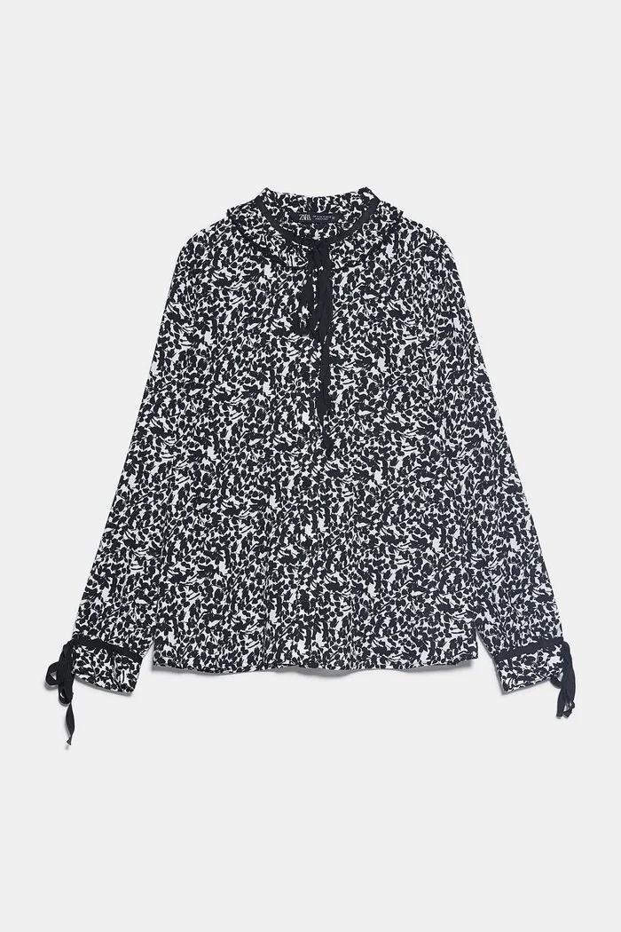 Zara Printed Shirt with Bow