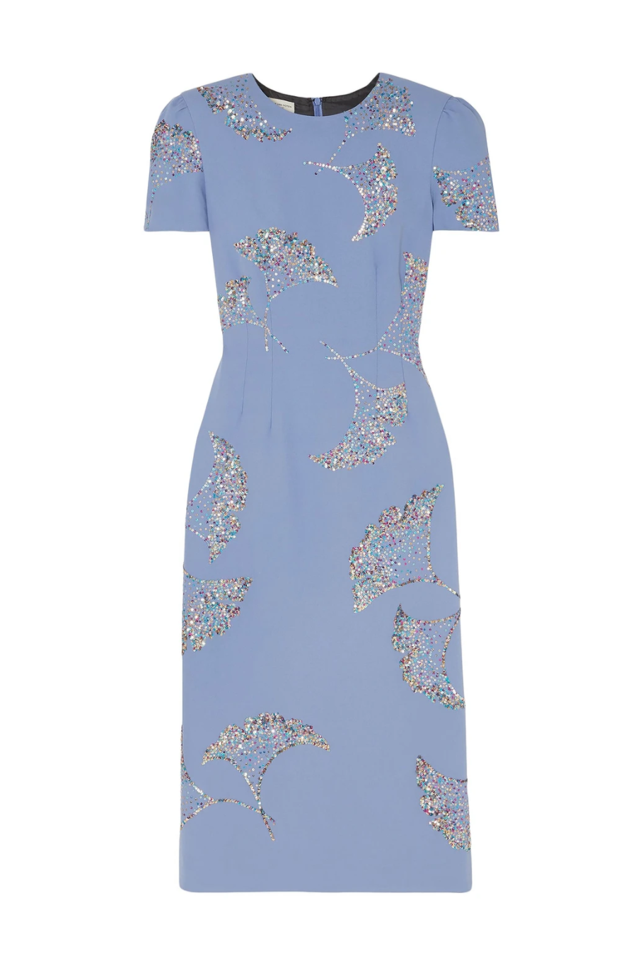 Dries van Noten Sequin-Embellished Crepe Midi Dress
