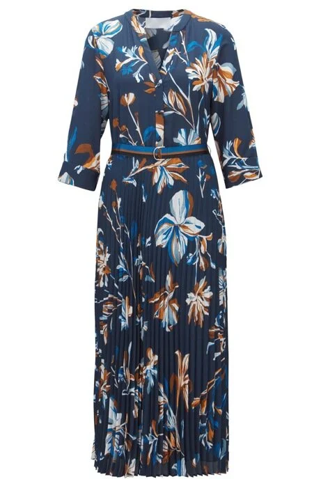 Hugo Boss Diplisa Midi Dress in Navy
