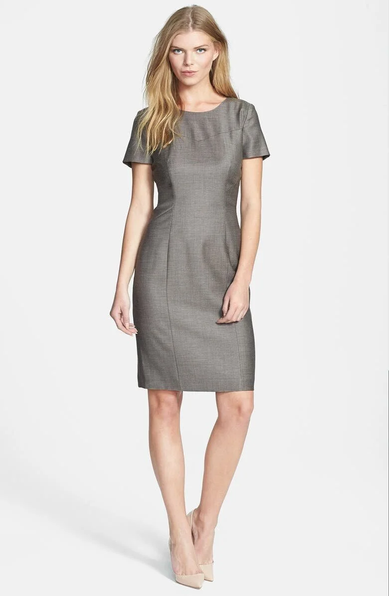 Hugo Boss Dimoren Sheath Dress in Grey