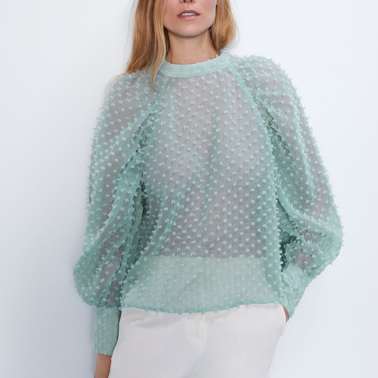 Zara Semi-Sheer Textured Blouse — UFO No More