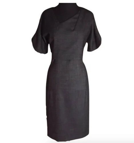 hugo boss grey dress BOSS Dironah Virgin Wool Sheath Dress in Charcoal at Nordstrom, Size 0