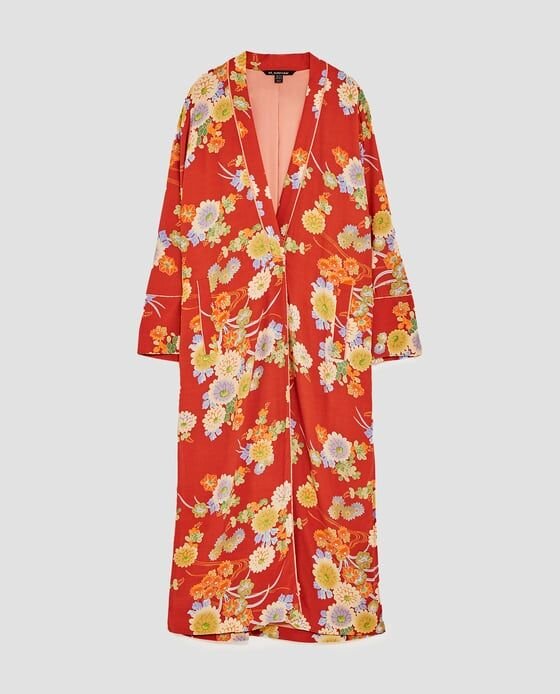 Zara Floral Printed Kimono with Button.jpg