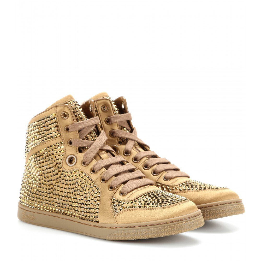 Prijs Kers AIDS Gucci Coda High-Top Sneakers in Gold with Crystal-Embellishment — UFO No  More