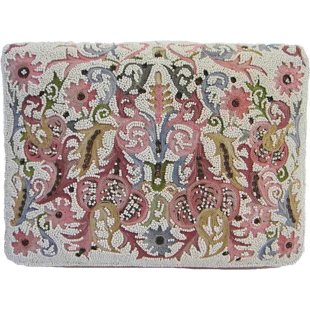 Josef Beaded Flap Clutch Bag