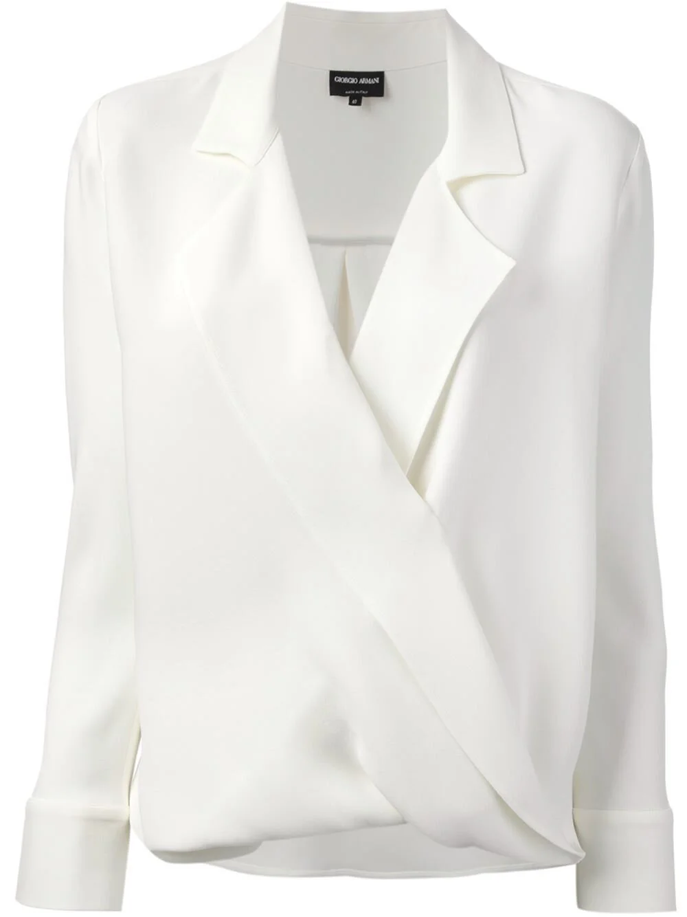 Giorgio Armani Silk Wrap Blouse in White