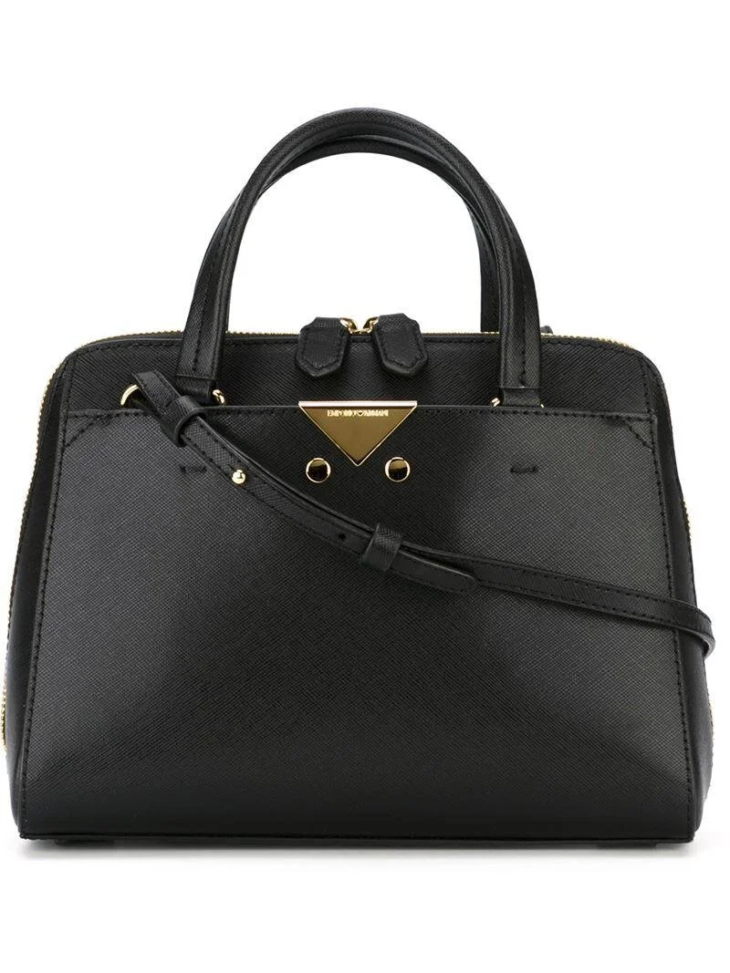 Emporio Armani Small Top Handle Classic Tote in Black