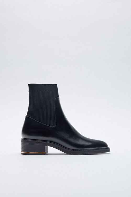 Zara Flat Sock Ankle Boots in Black — UFO No More