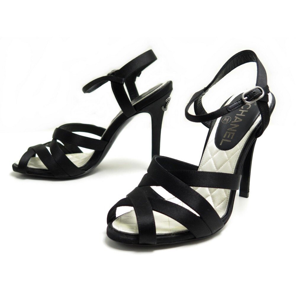 Chanel Strappy Satin Sandals in Black.jpg
