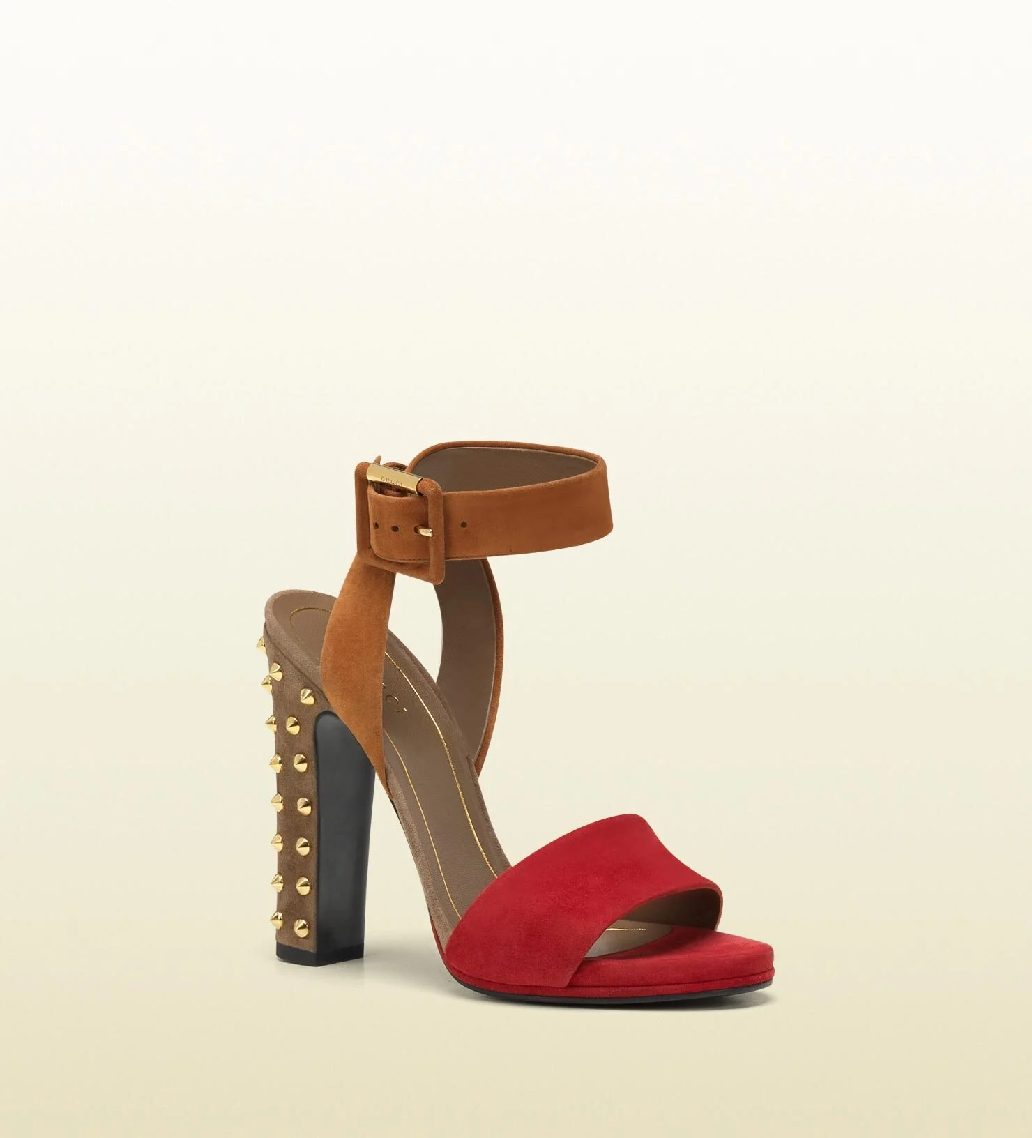 Gucci Madison Stud High Heel Platform Sandals in Raspberry